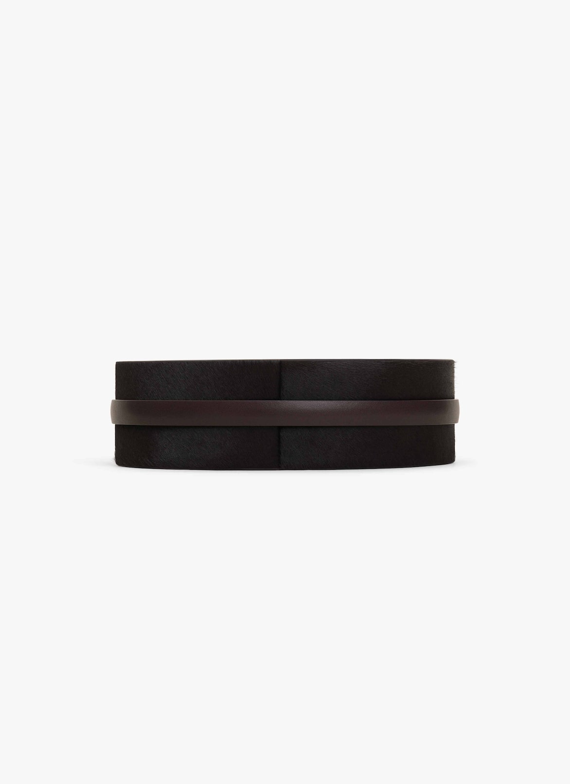 DOUBLE LARGE BELT IN HAIRCALF ALAÏA CHOCOLATE DOUBLE LARGE BELT IN HAIRCALF